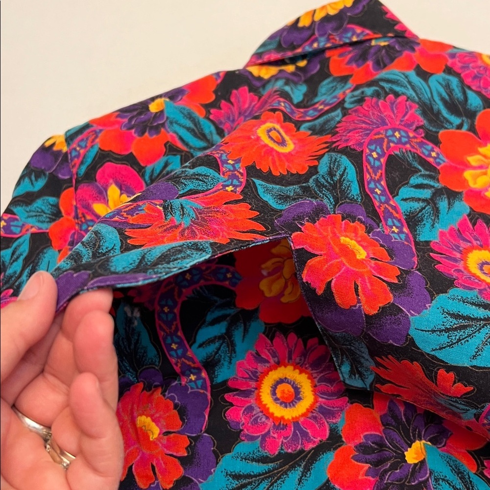VINTAGE WRANGLER 80’s WESTERN FLORAL LONG SLEEVE BUTTON DOWN TOP SMALL - Picture 13 of 16